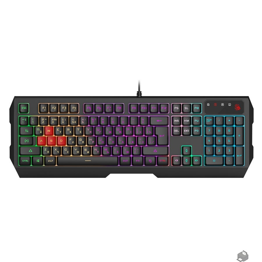 Клавиатура A4Tech Bloody B140N черный USB Multimedia for gamer LED (B140N)