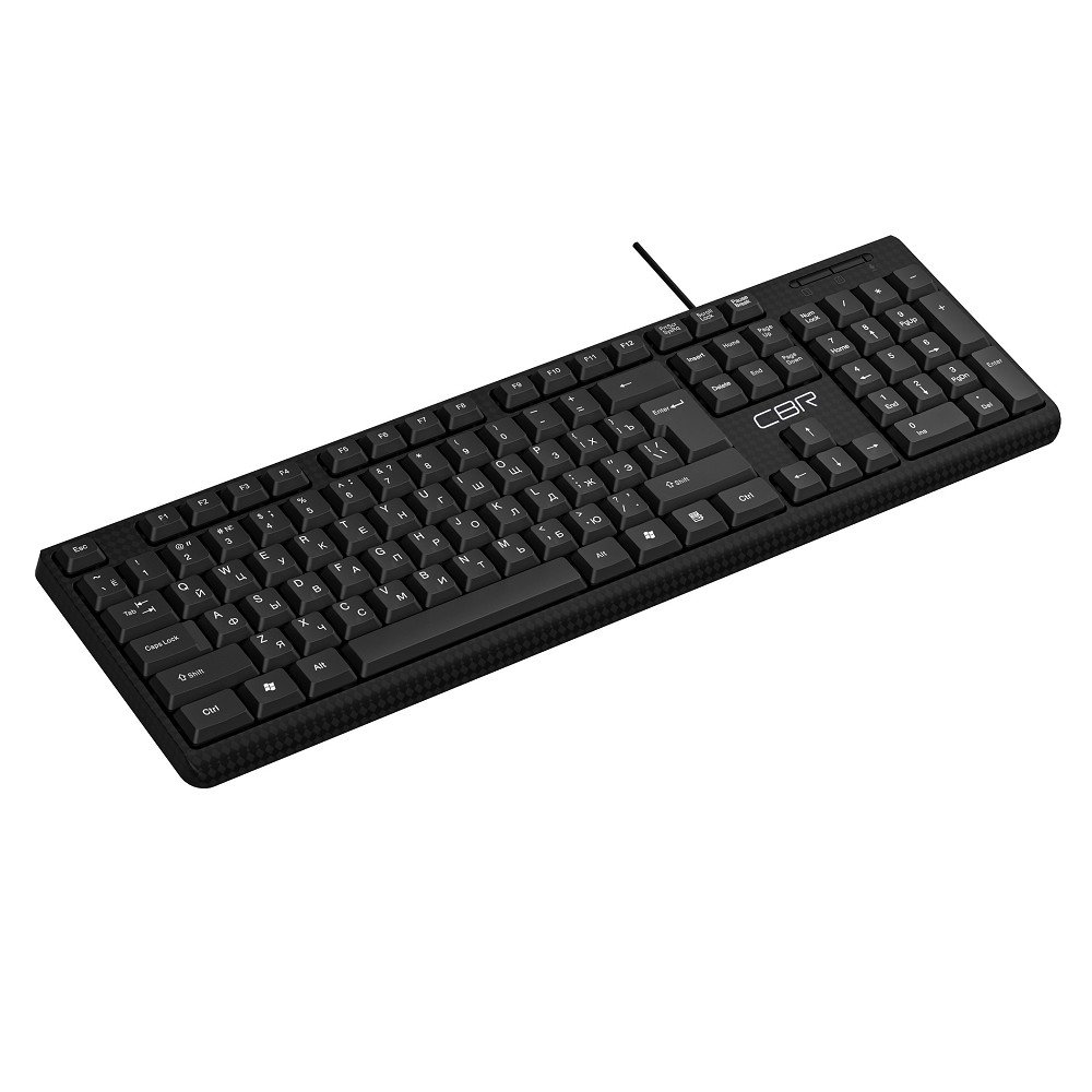 CBR KB 111 Carbon USB, Клавиатура 104 кл., офисн., 1,5 м, поверхность под карбон