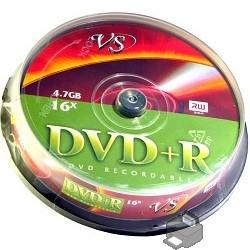 Диски VS DVD+R 4.7Gb, 16x, Cake Box 10шт.(620533), VSDVDPRCB1001