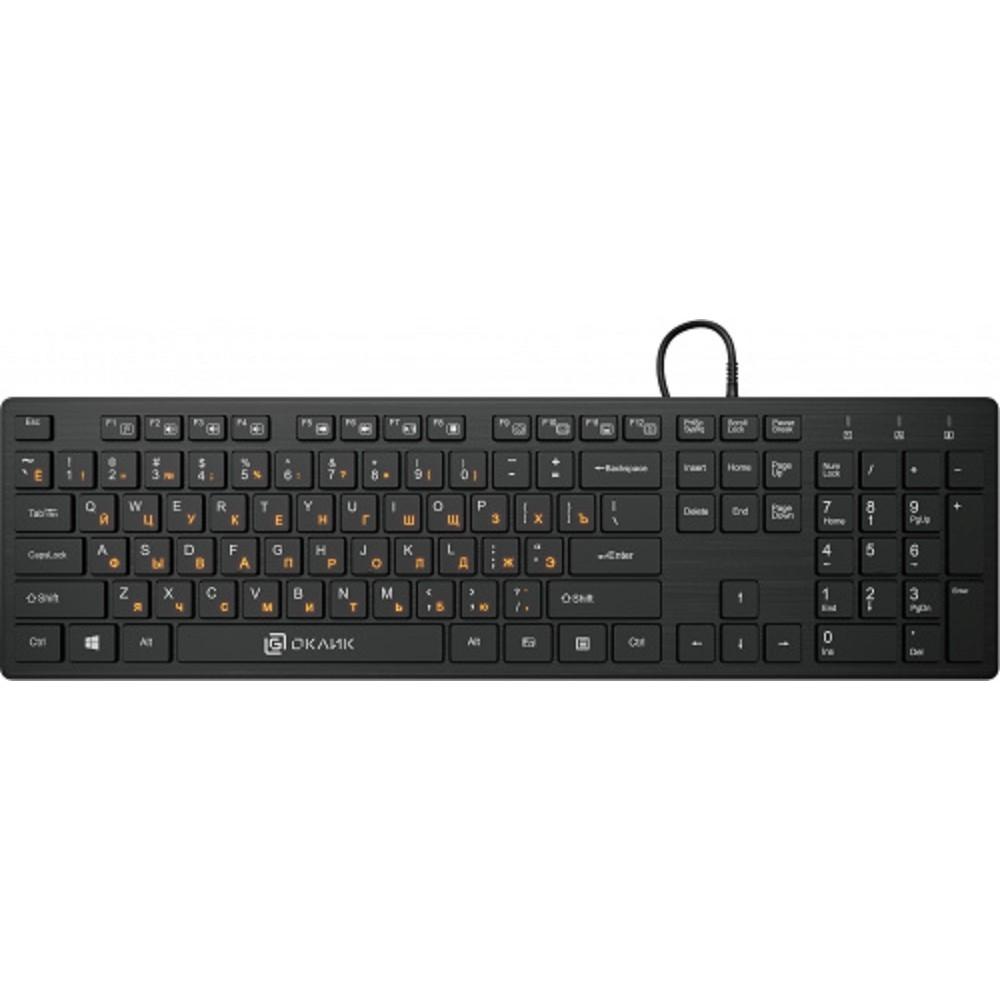 Клавиатура Oklick 520M2U черный/черный USB slim Multimedia [1061587]