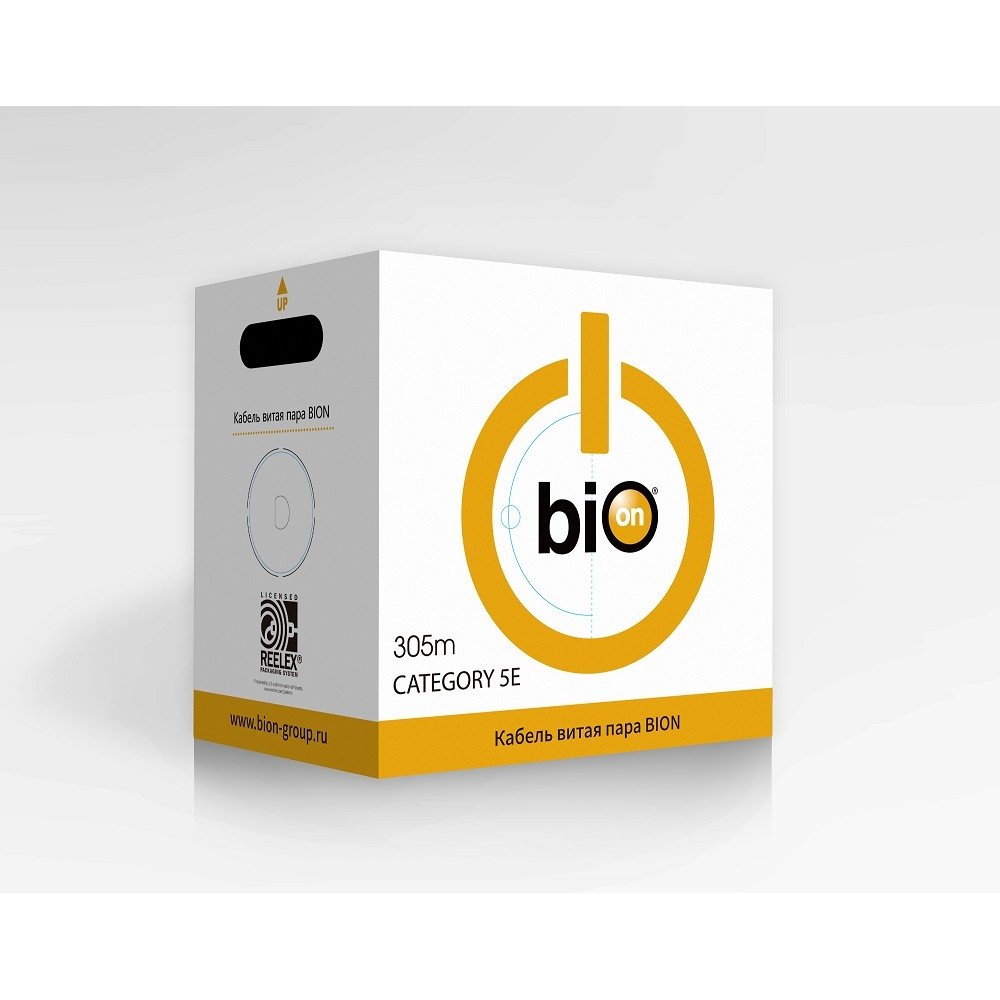Кабель витая пара Bion BCL-F5480-181 F/UTP, кат.5e, 4x2x0,48 мм AWG 24, медь, одножильный, PVC, для внутренней  прокладки, 305м, серый