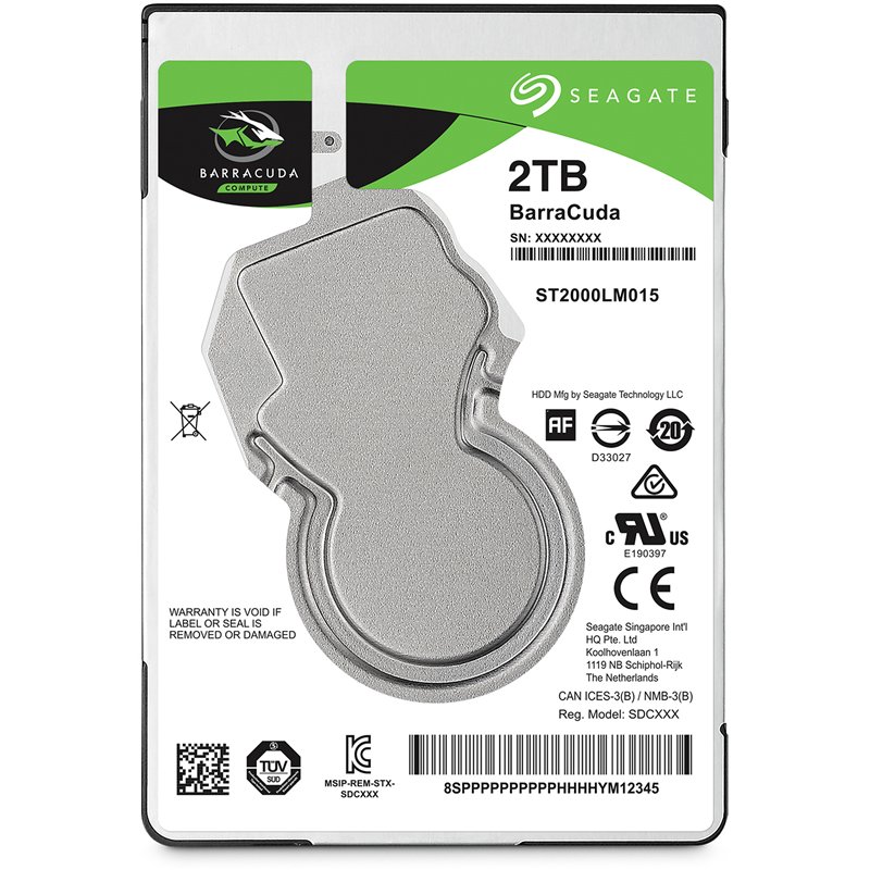 Жесткий диск/ HDD Seagate SATA 2Tb 2.5"" 7mm 5400 128Mb 1 year warranty (replacement ST2000LM007, WD20SPZX), ST2000LM015