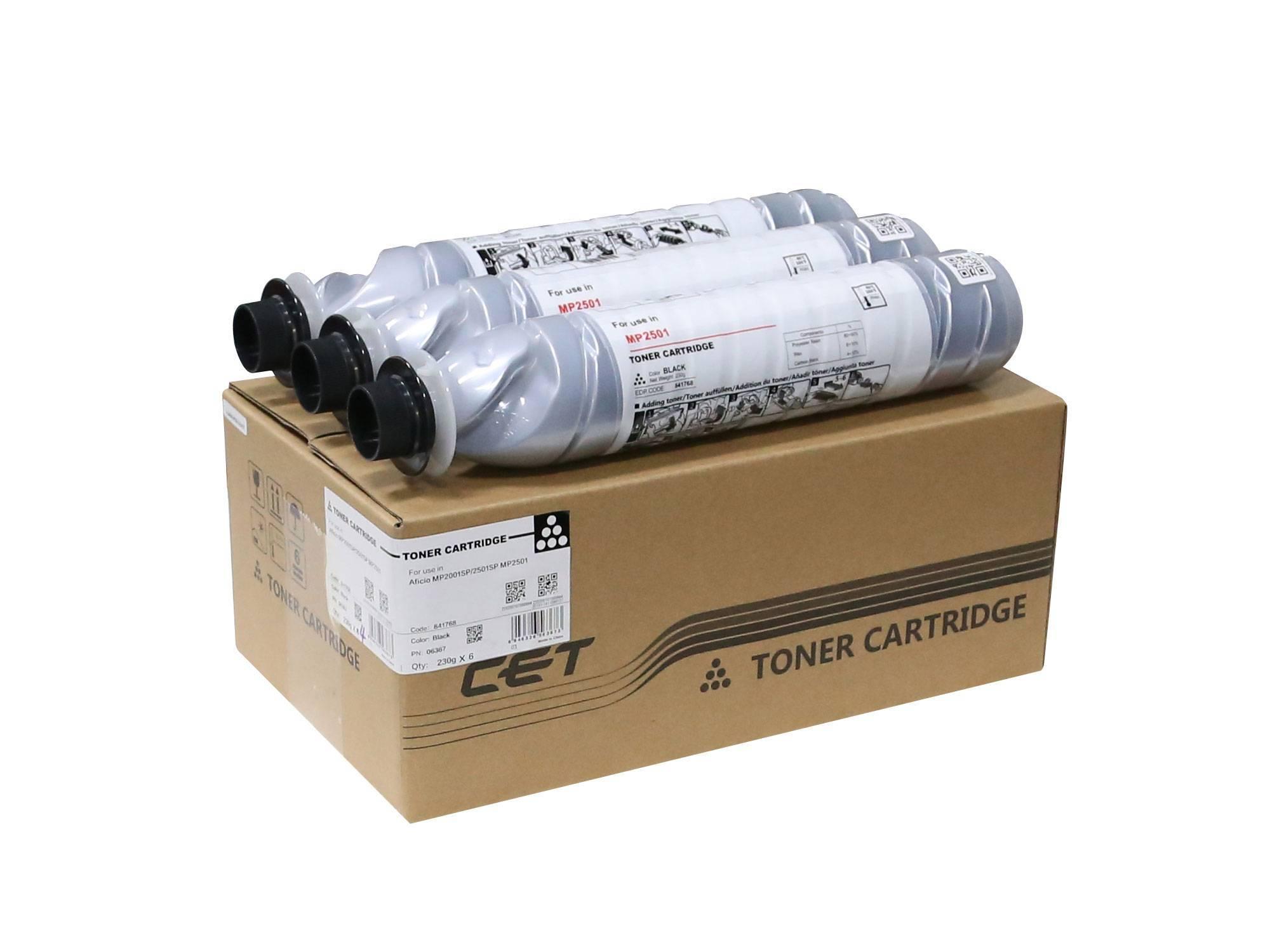 Тонер-картридж для RICOH Aficio MP1813L/MP2001L/MP2501L/MP2001SP/MP2501SP/MP2013L (SD6) 230г (841768/841769) CET, CET6367
