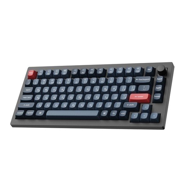 Компактная (75%) механическая клавиатура Keychron V1 Max - 3 типа подключения, 81 клавиша, цвет Carbon Black, переключатели Gateron Jupiter Banana, V1M-D4-RU