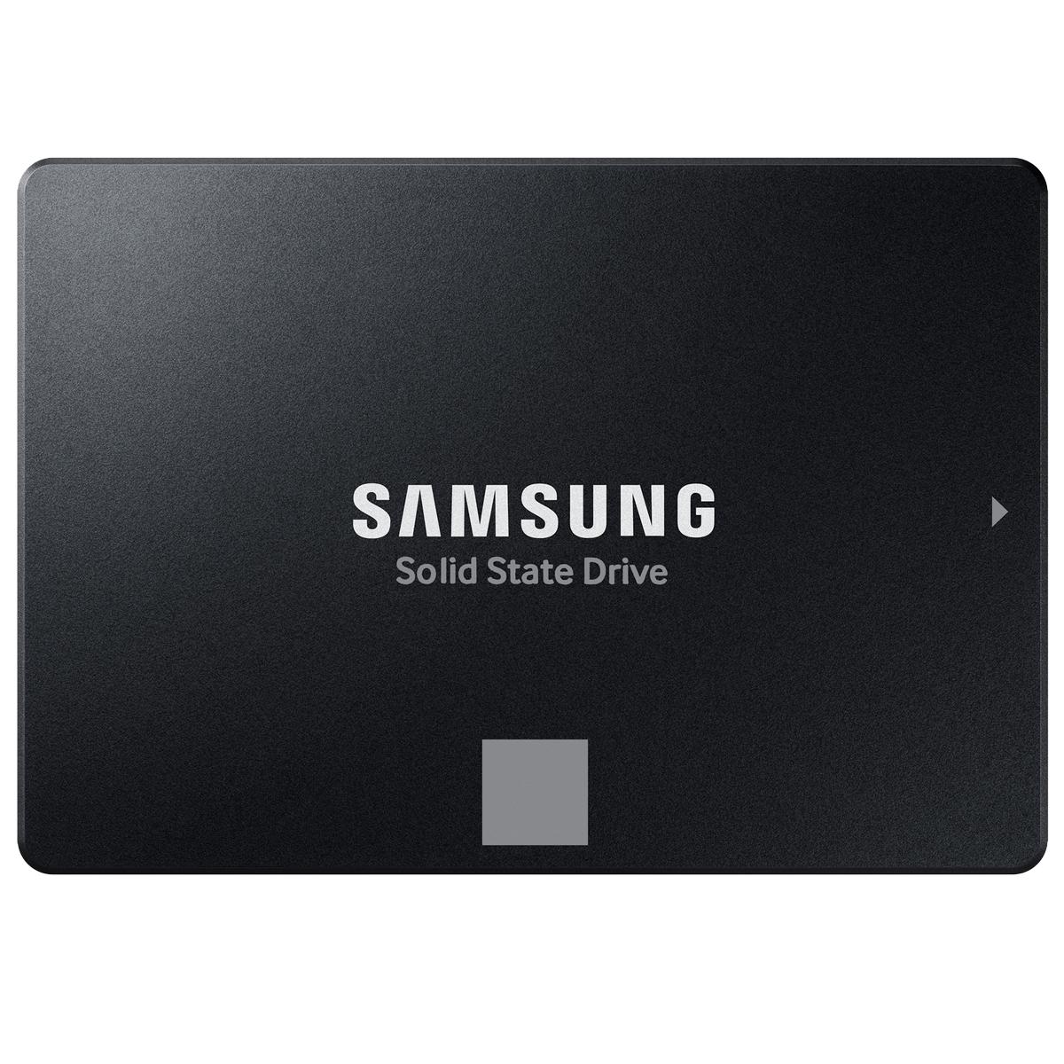 Твердотельные накопители/ Samsung SSD 870 EVO, 1000GB, 2.5" 7mm, SATA3, 3-bit MLC, R/W 560/530MB/s, IOPs 98 000/88 000, DRAM buffer 1024MB, TBW 600, DWPD 0.33 (12 мес.), MZ-77E1T0BW