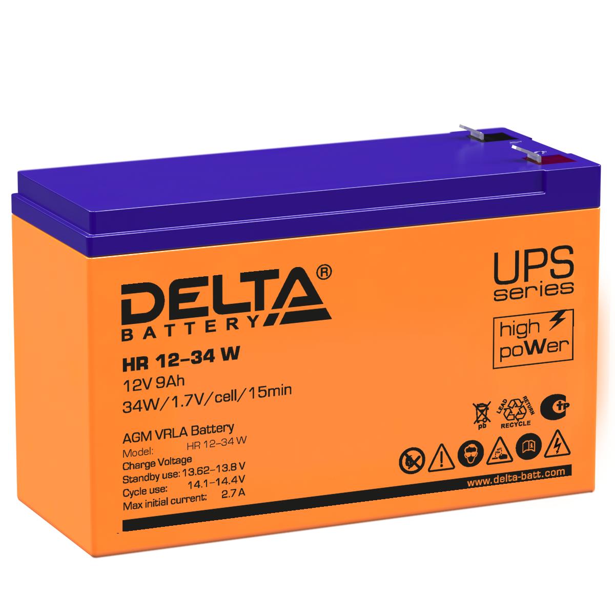 Батарея DELTA BATTERY HR 12-34 W 12V 9Ah, 4614010630004