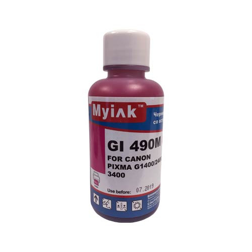 Чернила для CANON (GI-490M) PIXMA G1400/2400/3400 (100мл,magenta,Dye) MyInk