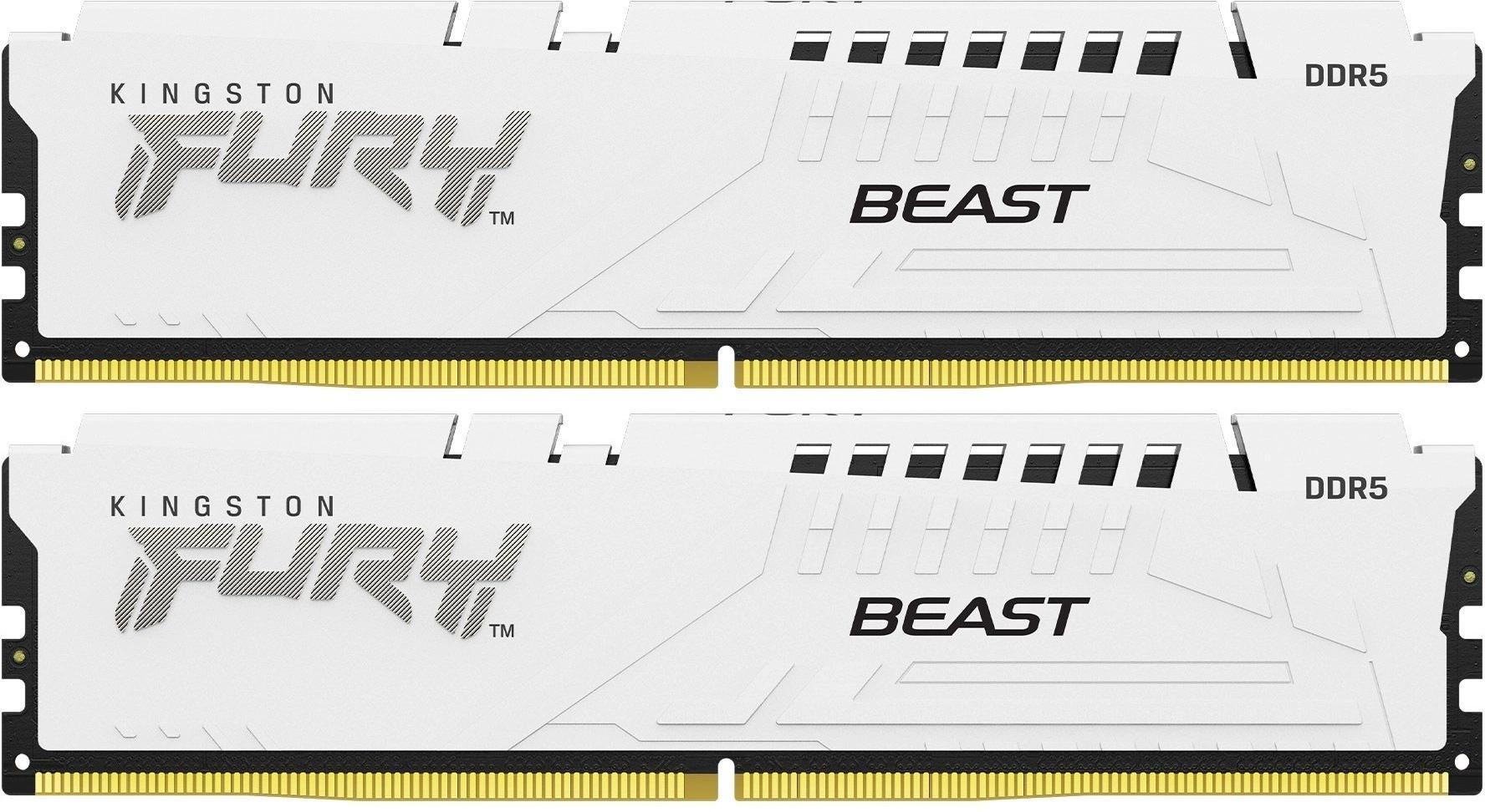 Память оперативная/ Kingston 32GB 6000MT/s DDR5 CL36 DIMM (Kit of 2) FURY Beast White EXPO, KF560C36BWE2K2-32