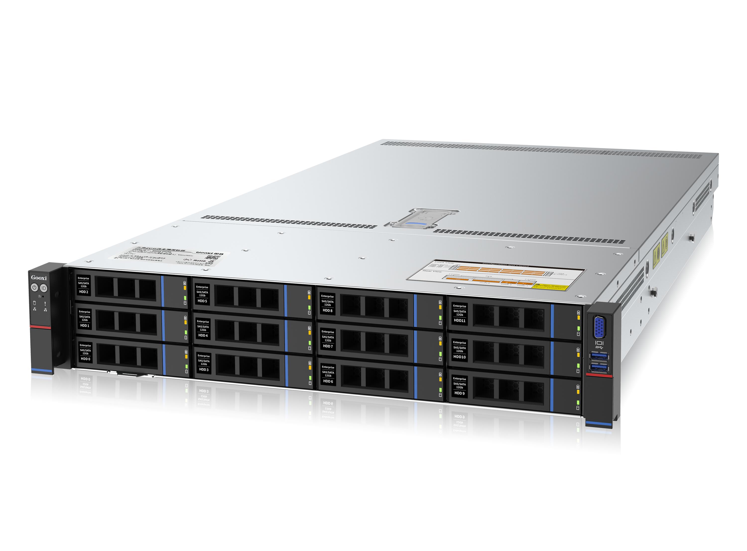 Серверная платформа/ Gooxi SL201-D12R-G3 2u 12bays server ,based on Ice lake 2xPCIe 4.0x16; 4xPCIe 4.0x8  2x 2.5" rear SAS/SATA 2x 2.5" rear NVMe 1300W 1+1 PSU EU power cables, 0.95.002.0103