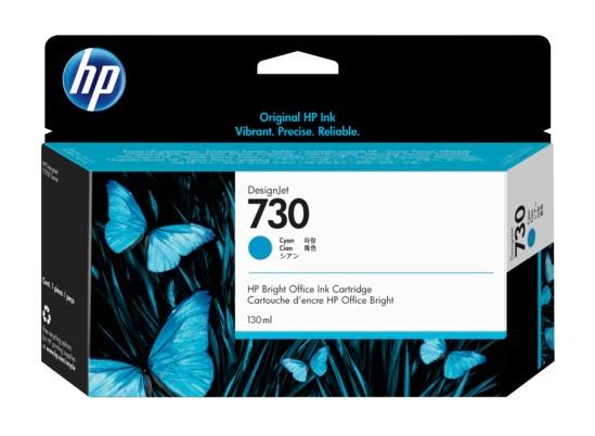 Картридж Cartridge HP 730 для DesignJet T1600/T1700/T2600, 130 мл, голубой, P2V62A