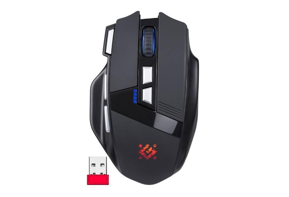 Defender Игровая мышь беспроводная Knight GM-885 черн,8кнопок,3200dpi,400мАч, 52885