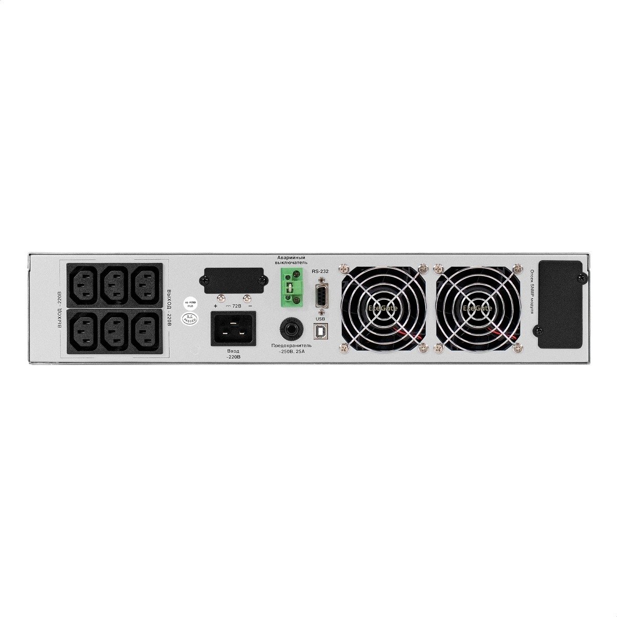 Exegate EX297668RUS ИБП On-line ExeGate PowerExpert ULS-3000.LCD.AVR.6C13.USB.RS232.SNMP.BC.2U <3000VA/3000W, On-Line, PF=1, LCD, 6*C13, RS232, USB, SNMP-slot, встроенные батареи 12V 7.2Ah - 6шт, бата