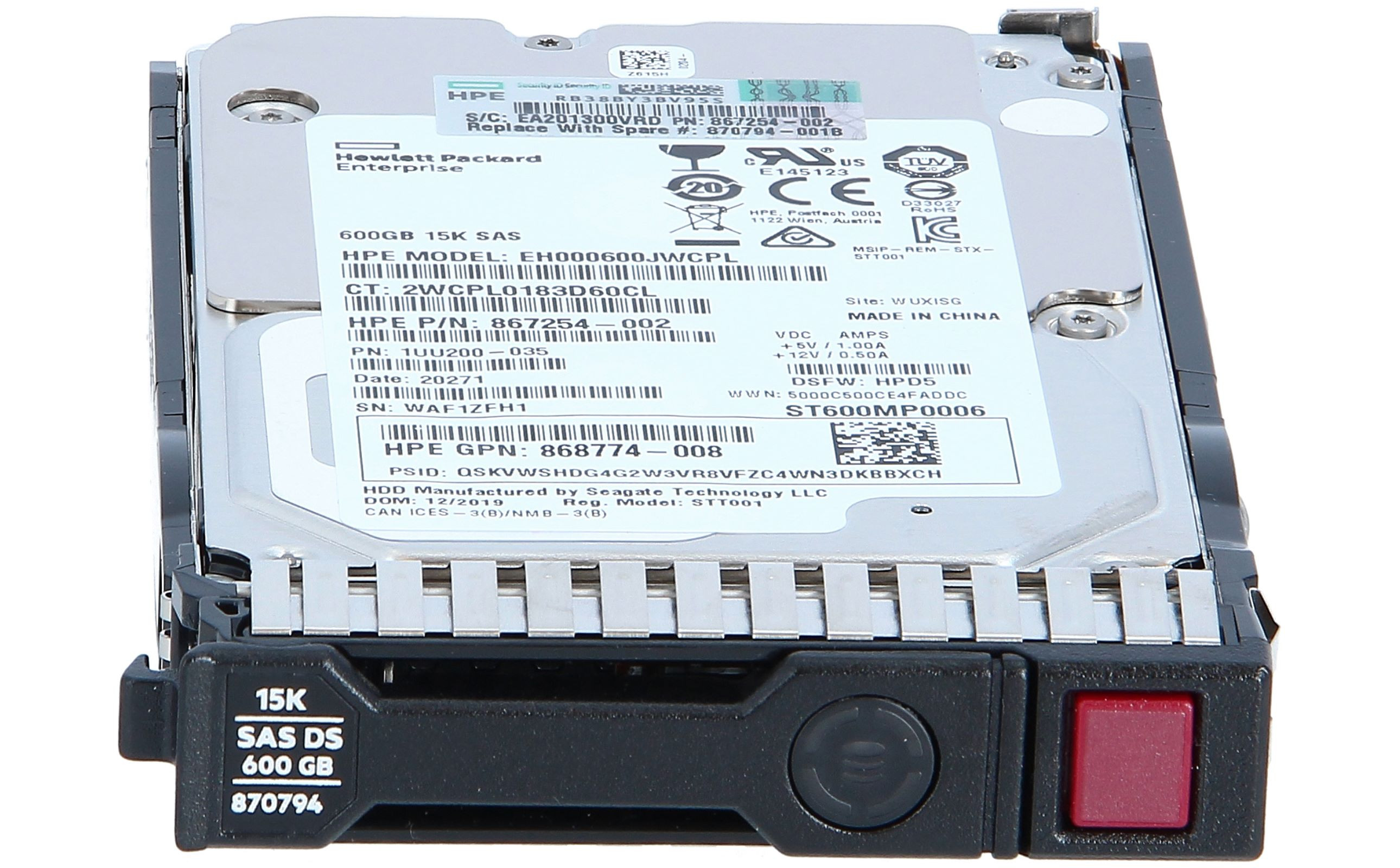 787642-001 Жёсткий диск 600Gb 2.5  HPE hot-plug SAS 15000rpm 12G/sec Enterprise for MSA G3/G4