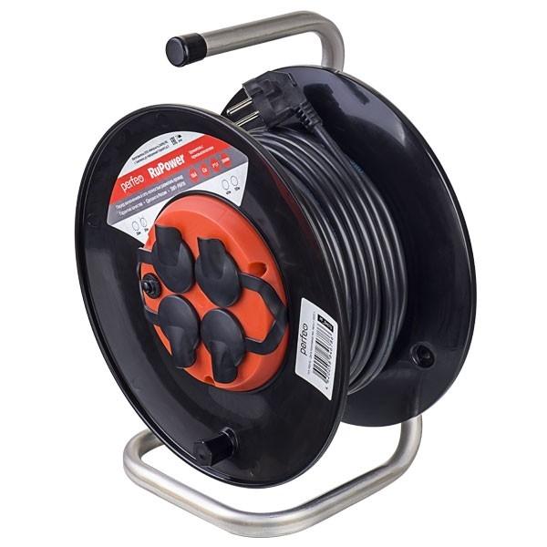 Perfeo удлинитель на катушке без заземления "RU POWER",PF_B4679  (40м 4гн с т/з 16А ПВС 3х1,5 IP44 (РБК16))