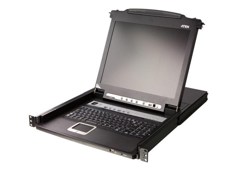 КВМ консоль ATEN 8-Port PS/2-USB VGA Single Rail 17.3" 1920 x 1080 @ 60 Hz LCD KVM Switch, CL5708MW-ATA-RG