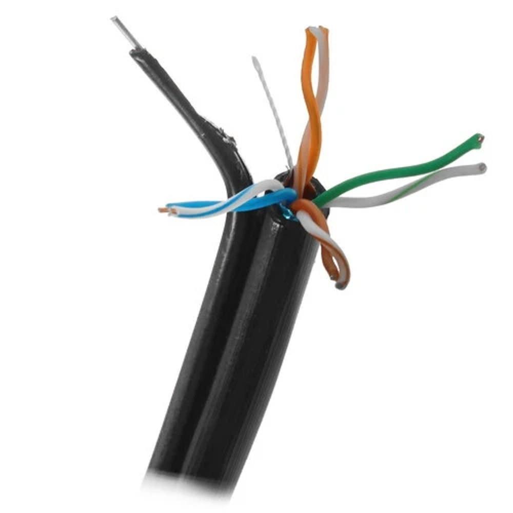 5bites Кабель FS5500-305APE-M витая пара FTP/SOLID/5E/CCAG/PE/BLACK/OUTDOOR/MESSENGER/DRUM/305M
