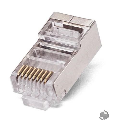 Filum FL-NA-PLUG6-3 Коннектор RJ-45, 6 кат., 8p8c, экран, 50 мкм, универсальный, для одножильного и многожильного кабеля, уп/100 шт (873374)