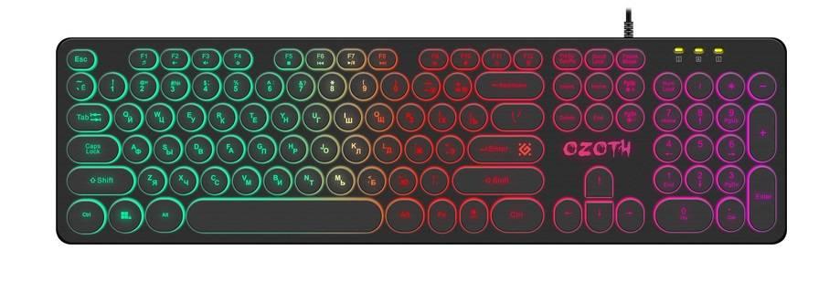 Defender Игровая клавиатура проводная Ozoth GK-106 RU,черный,радужная,104+FN, 45106