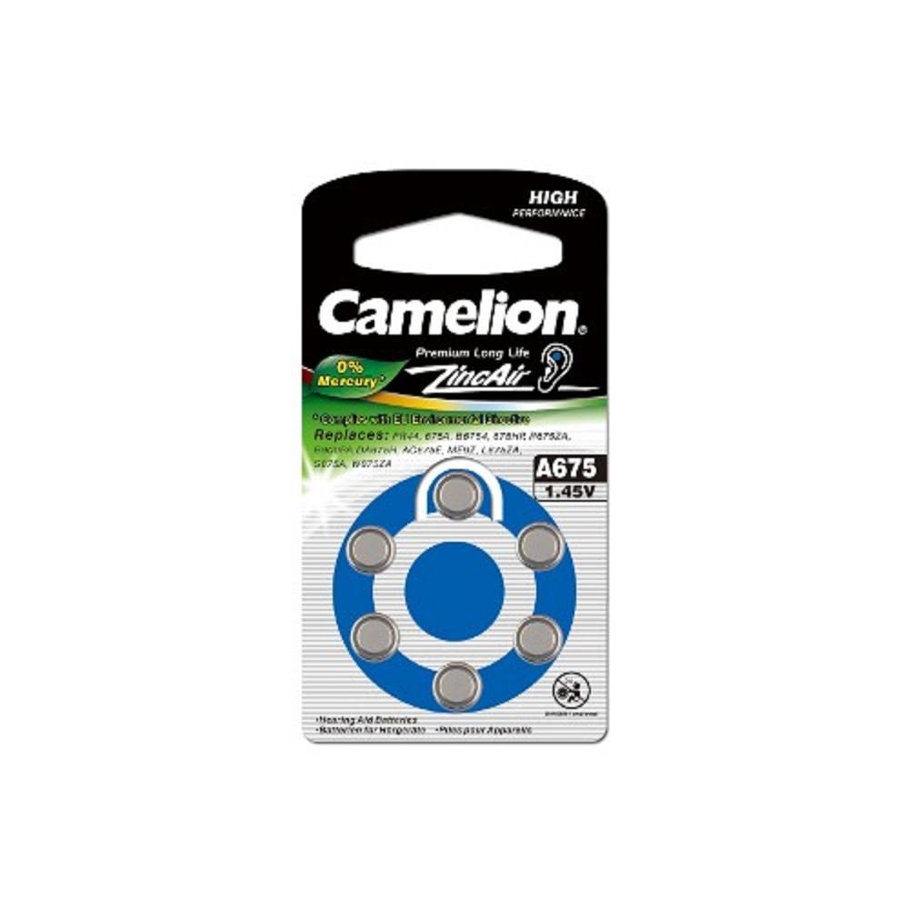 Camelion  ZA675 BL-6 Mercury Free (A675-BP6(0%Hg), батарейка для слуховых аппаратов, 1.4 V,620mAh) (6 шт. в уп-ке) , 12826