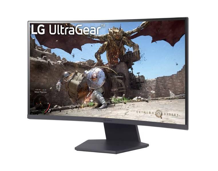 МОНИТОР 27" LG 27GS60QC-B Black (VA, изогнутый, 2560x1440, 180Hz, 1 ms, 178°/178°, 300 cd/m, 3000:1, +2хHDMI 2.0, +DP), 27GS60QC-B.ARUQ