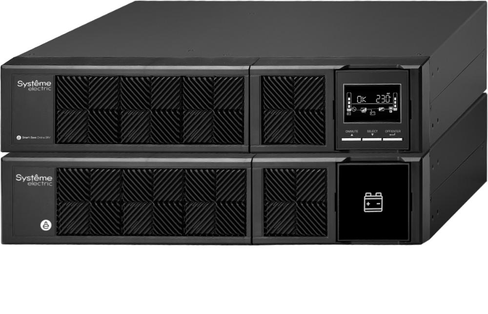 ИБП Systeme Electric Smart-Save Online SRV 2000 ВА, конвертируемый форм-фактор 4U, 230 В, 6 розеток  IEC C13, SmartSlot, LCD, USB HID, версия с возможностью увеличения времени автономии, 2 кор., SRVSE2KRTXLI