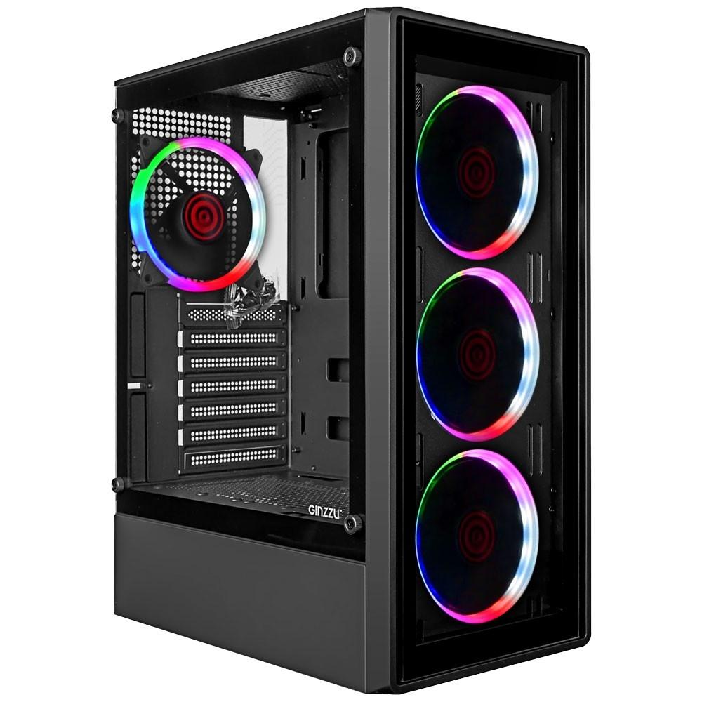 Ginzzu CL325 ATX FAN 4*RR4 FRGB передняя панель Стекло