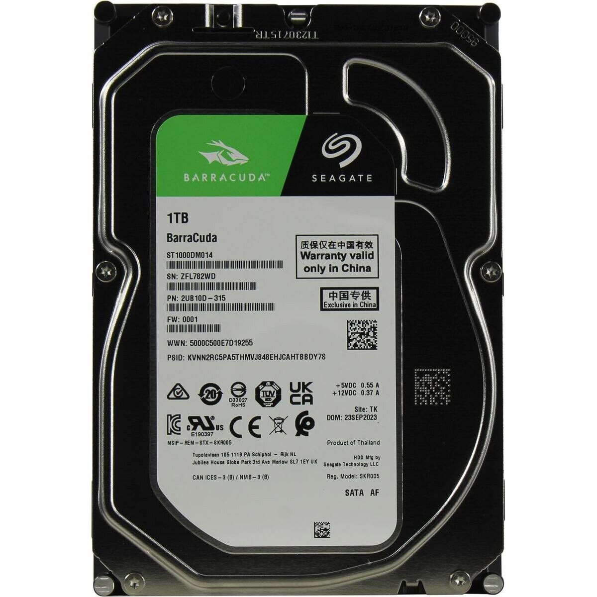Жесткий диск/ RECERTIFIED HDD Seagate SATA3 1TB Barracuda 7200/5900/5700rpm 256MB 1 year warranty RECERTIFIED, ST1000DM014