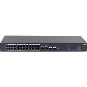 DAHUA DH-CS4226-24ET-240 24-портовый облачный управляемый коммутатор с PoE, 24xRJ45 100Mb, 2хКомбо SFP/RJ45 1Gb, суммарно 240Вт, коммутация 8.8 Гбит/с, MAC-таблица 8К