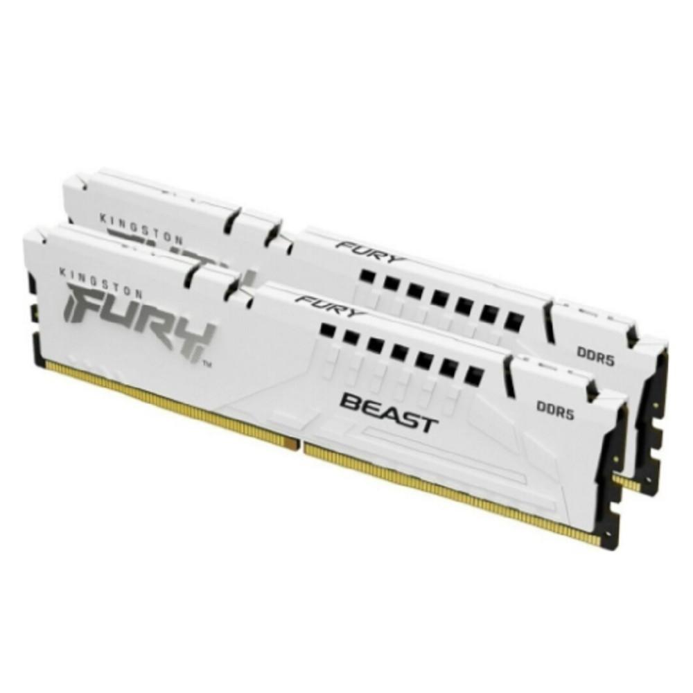 Kingston DDR5 DIMM 32GB (2x16GB) 6000MT/s CL36 FURY Beast White EXPO Non-ECC Unbuffered (Kit of 2) 1RX8 36-44-44 1.35V 288-pin 16Gbit , KF560C36BWE2K2-32