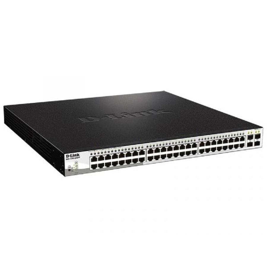 D-Link DGS-1210-52MPP/E2A PROJ Управляемый L2 коммутатор с 48 портами 10/100/1000Base-T и 4 портами 1000Base-X SFP (порты 1-48 PoE 802.3af/at, PoE-бюджет 740 Вт)