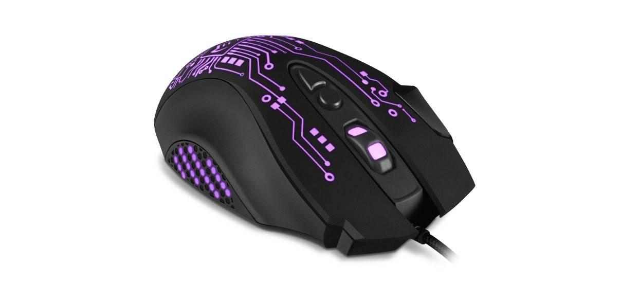 SVEN Мышь проводная игровая RX-G715 (7+1кл., бесш. кл., 1200-3200 DPI, SoftTouch, подсветка, игров. упак), SV-019938