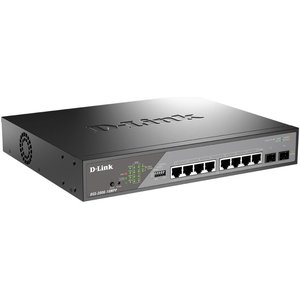 D-Link DSS-200G-10MPP/A1A Настраиваемый L2 коммутатор с 8 портами 10/100/1000Base-T и 2 портами 1000Base-X SFP (8 портов PoE 802.3af/at/bt, PoE-бюджет 242 Вт, дальность до 250 м)