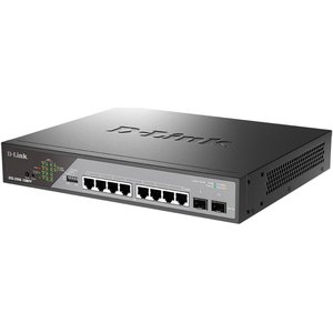 D-Link DSS-200G-10MPP/A1A Настраиваемый L2 коммутатор с 8 портами 10/100/1000Base-T и 2 портами 1000Base-X SFP (8 портов PoE 802.3af/at/bt, PoE-бюджет 242 Вт, дальность до 250 м)