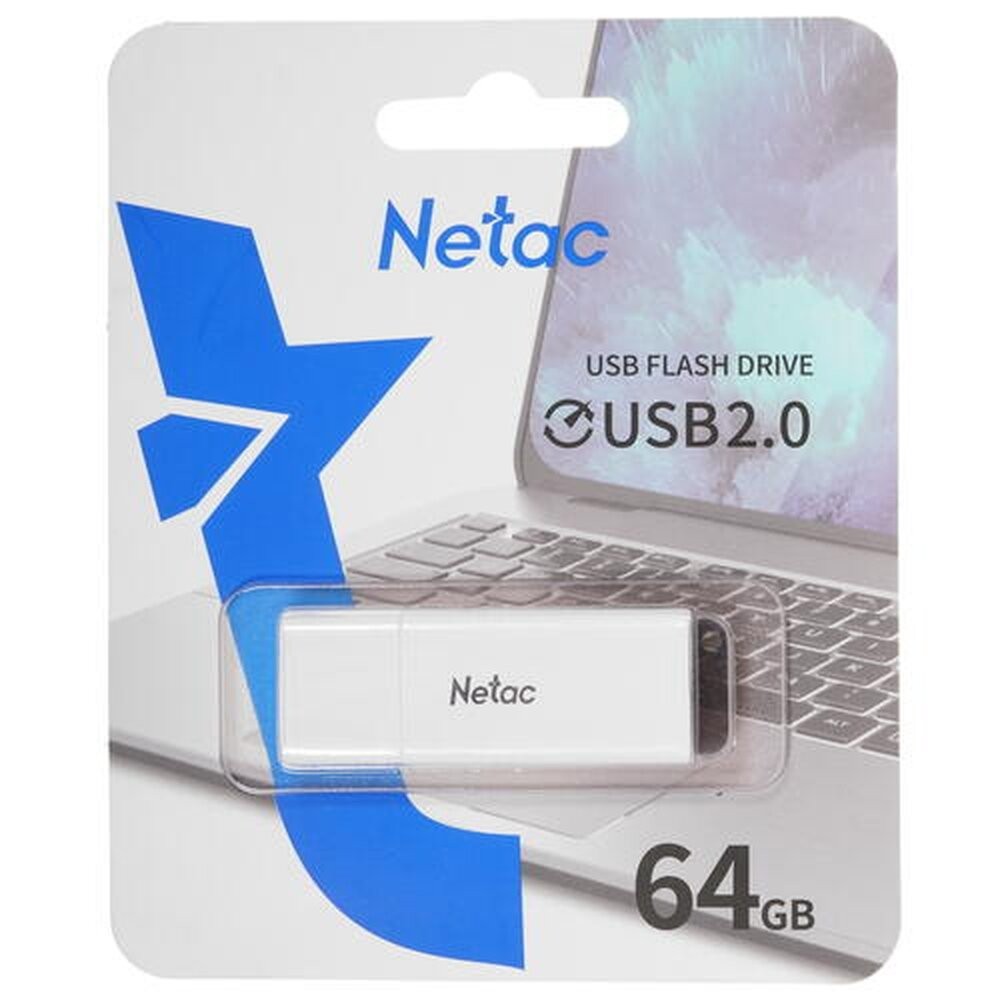 Netac USB Drive 64GB U185 USB3.0 Flash Drive  [NT03U185N-064G-32WH], LED индикатор NETAC