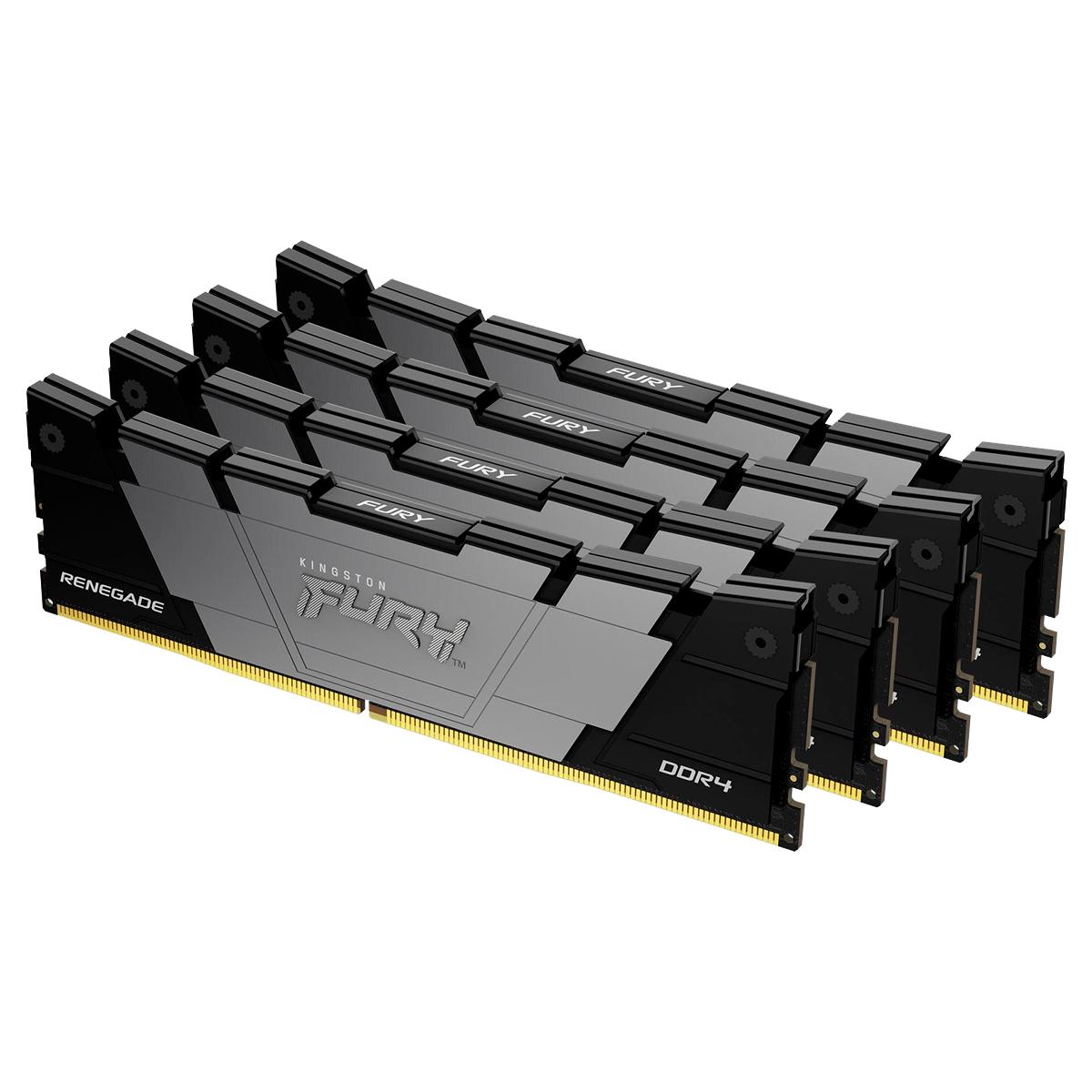 Память оперативная/ Kingston 32GB 3200MT/s DDR4 CL16 DIMM (Kit of 4) FURY Renegade Black, KF432C16RB2K4/32