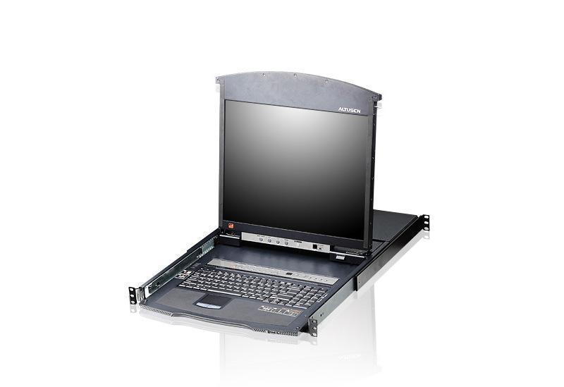 КВМ консоль ATEN 8P CAT-5 HIGH DENSITY DUAL RAIL LCD KVM., KL1508AM-AXA-RG