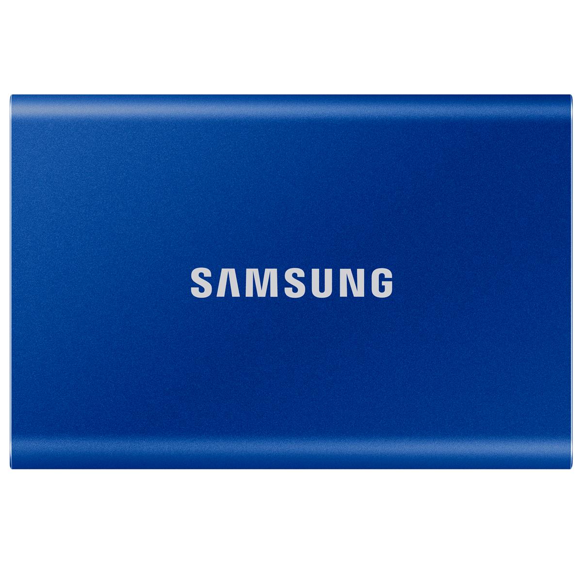 Внешние HDD и SSD/ Samsung External SSD T7, 1000GB, Type-C, USB 3.2 Gen2, R/W 1050/1000MB/s, 85x57x8mm, Indigo Blue (12 мес.), MU-PC1T0H/WW