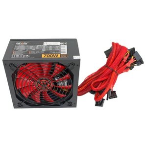 Ginzzu PC700 14CM(Red) 80+ black,APFC,24+4p,2 PCI-E(6+2), 7*SATA, 4*IDE,оплетка, кабель питания,цветная коробка 