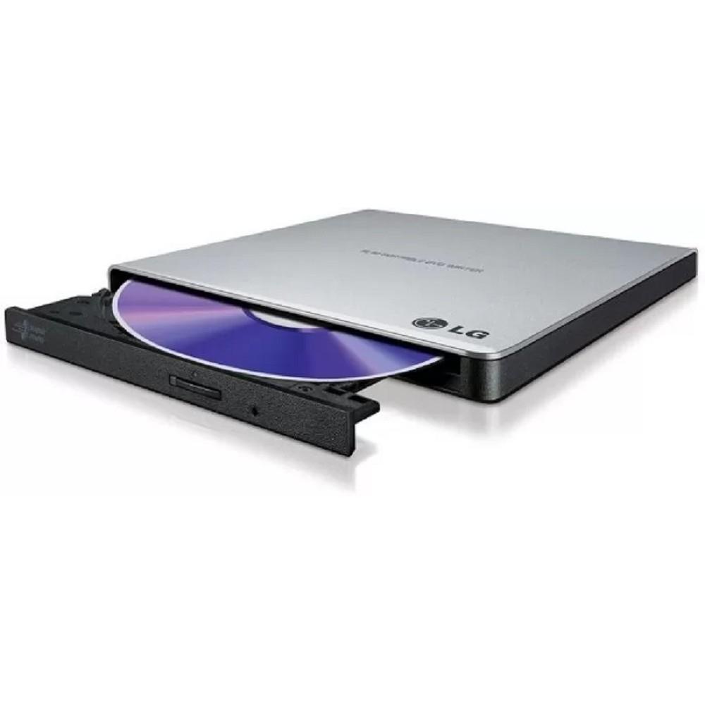 LG DVD-RW GP57ES40 ext. Silver Slim Ret USB2.0 (совместим с 3.0), GP57ES40.AHLE10B