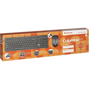 Defender Клавиатура + мышь Columbia C-775 RU черный [45775] {Беспроводной набор, мультимедиа}