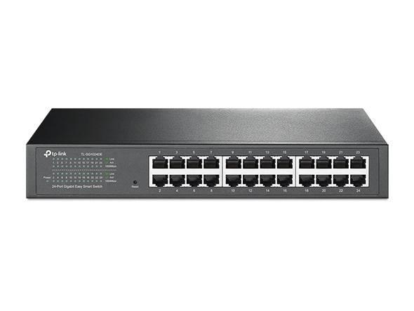 TP-Link TL-SG1024DE Easy Smart 24‑портовый гигабитный коммутатор, 24 гигабитных порта RJ45, стальной корпус высотой 1U