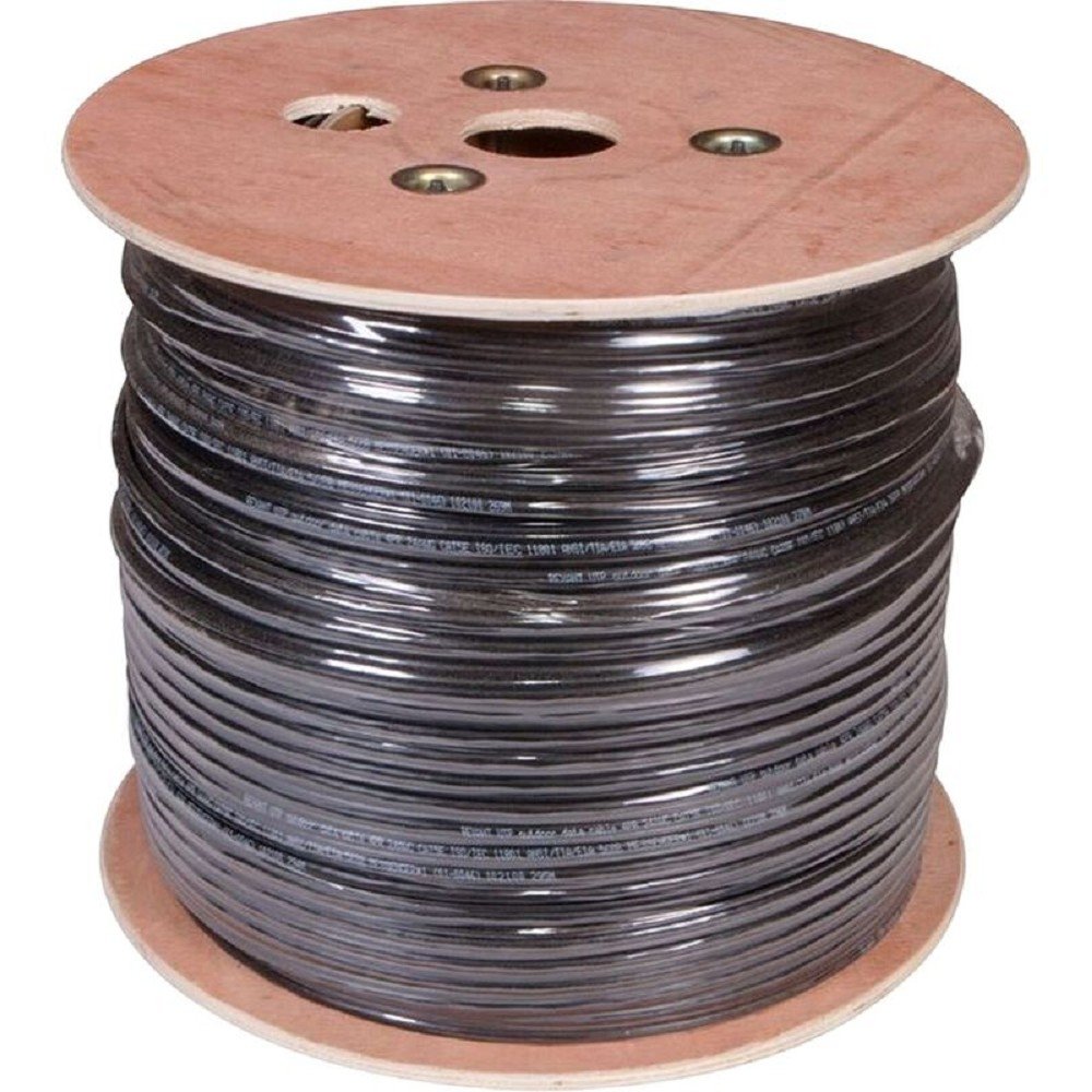 Rexant (01-0046) Кабель витая пара U/UTP, CAT 5e, PE, 4PR, 24AWG, OUTDOOR, SOLID, черный, с тросом, 305м