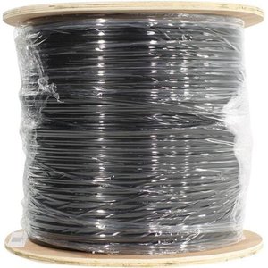 Rexant (01-0046) Кабель витая пара U/UTP, CAT 5e, PE, 4PR, 24AWG, OUTDOOR, SOLID, черный, с тросом, 305м