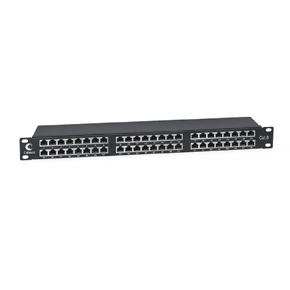 CABEUS PLHD-48-CAT.6-SH-DUAL IDC-1U ПАТЧ-ПАНЕЛЬ ВЫСОКОЙ ПЛОТНОСТИ 19", 1U, 48 ПОРТОВ RJ-45, КАТЕГОРИЯ 6, ПОЛНОСТЬЮ ЭКРАНИРОВАННАЯ, DUAL IDC, PLHD-48-Cat.6-SH-Dual IDC-1U