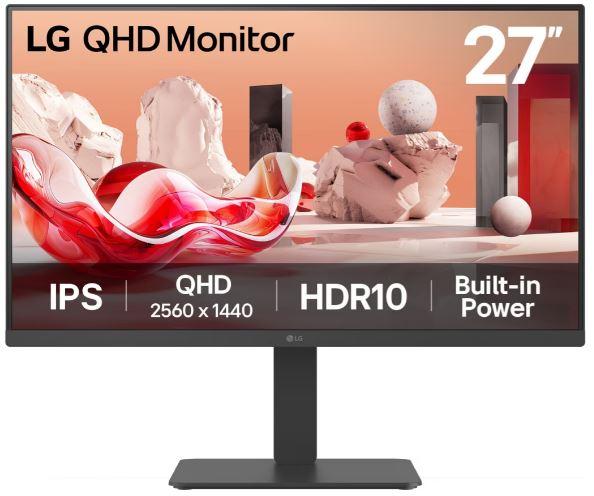 Монитор LG 27BA45QB-B 27"/ LG 27BA45QB-B 27'', 2560x1440, IPS, 178x178, 350nit, 75Hz, 5ms, 2HDMI/DP, noUSB-A, LTSP, IntPWR, 100x100VESA, Черный, 1y