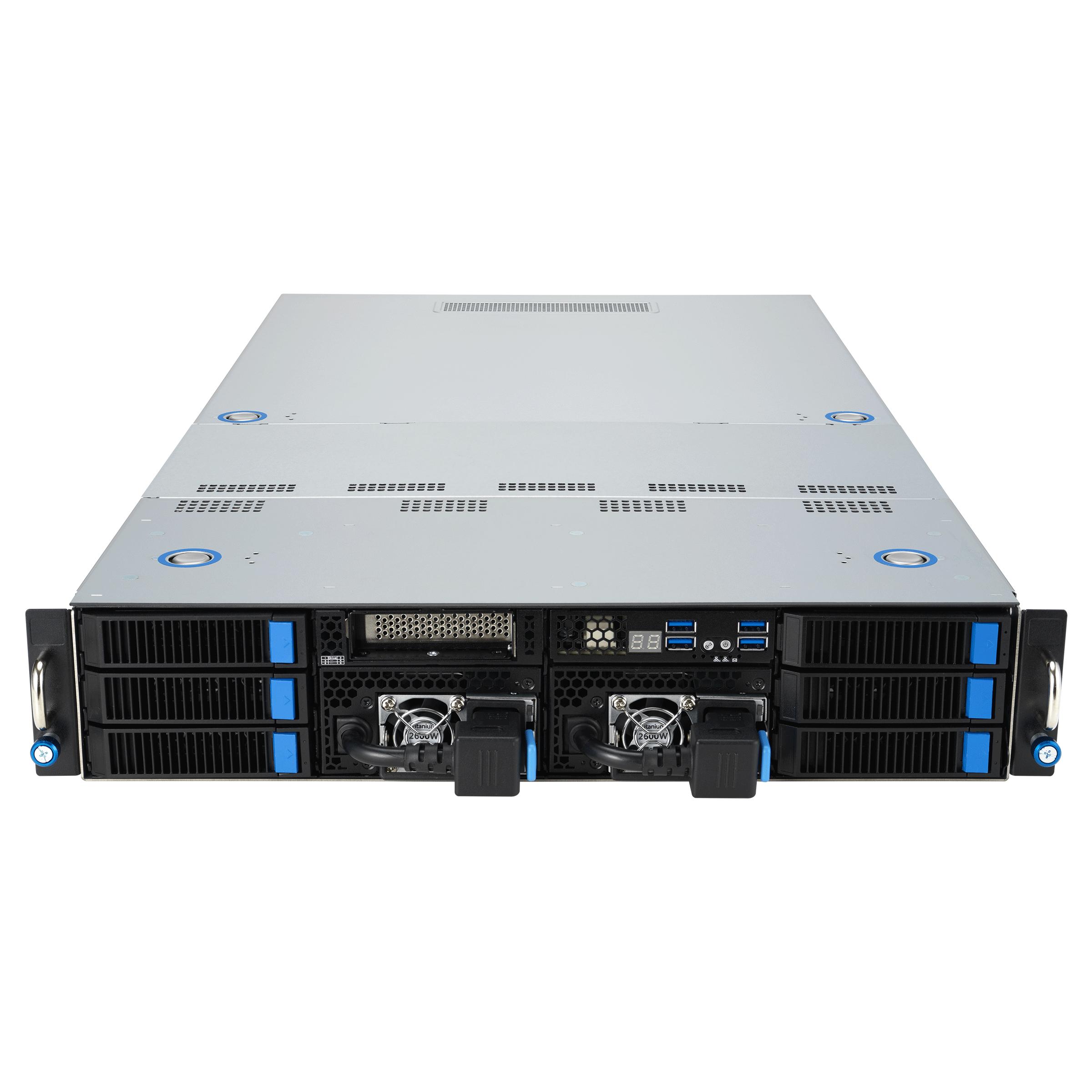 Серверная платформа/ ASUS ESC4000A-E12-SKU1, 2U GPU, 1 x SP5 LGA6096 EPYC 9004 (400W), 12DIMM DDR5, 2 x 2.5" SATA/SAS*/NVMe + 2 x 3.5" SATA/SAS*/NVMe + 2 x 3.5" SATA/SAS*,2 x GbE LAN (I350), 1+1 2600W, 90SF02M3-M01090