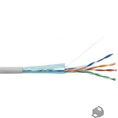PROconnect (01-0142-3-50) Кабель витая пара омедненный, F/UTP, CCA, CAT 5e, PVC, 4PR, 24AWG, INDOOR, SOLID, серый, 50м