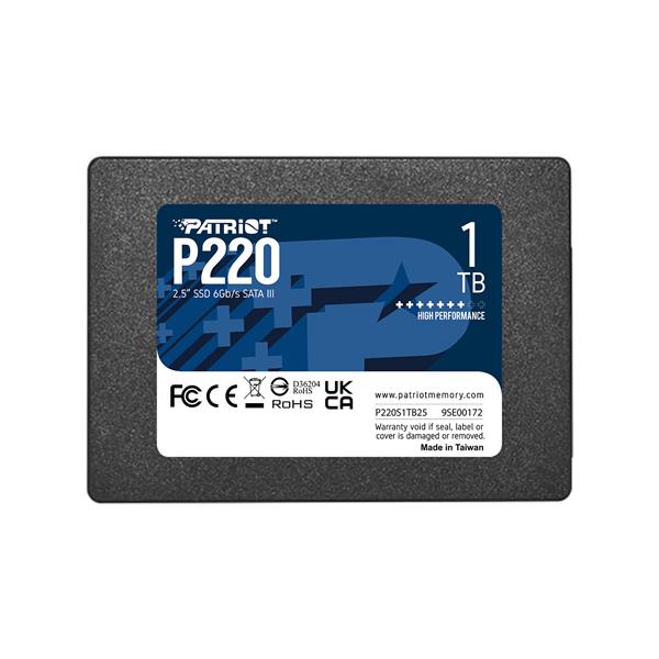 Твердотельный накопитель Patriot SSD P220 1TB SATA3 2.5" R550/W500 TBW 480TB 3D NAND, P220S1TB25