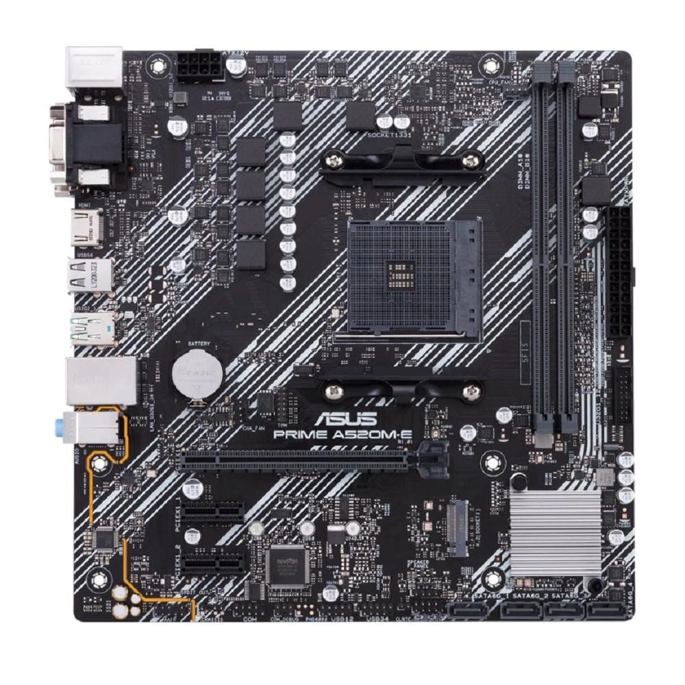 ASUS PRIME A520M-E/CSM (Socket AM4, mATX, 2xDDR4(64GB), VGA/DVI/HDMI, 1xPCIe3.0x16, 1xLAN, 4xSATA 6Gb/s, 1 x USB 3.2 Gen 2, 2 x USB 2.0, 4 x USB 3.2, 1xPS/2)