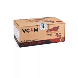 Vcom Коннекторы RJ-45 (8P8C) для UTP кабеля 6кат. ( упаковка 100 шт.)<NM006-1/100>